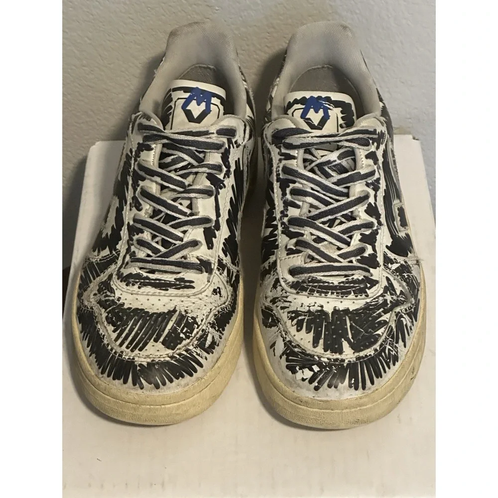 MARNI x VEJA Veja Leather Low Cut Scribble Sneakers‎ Shoes Men's Black 8.5